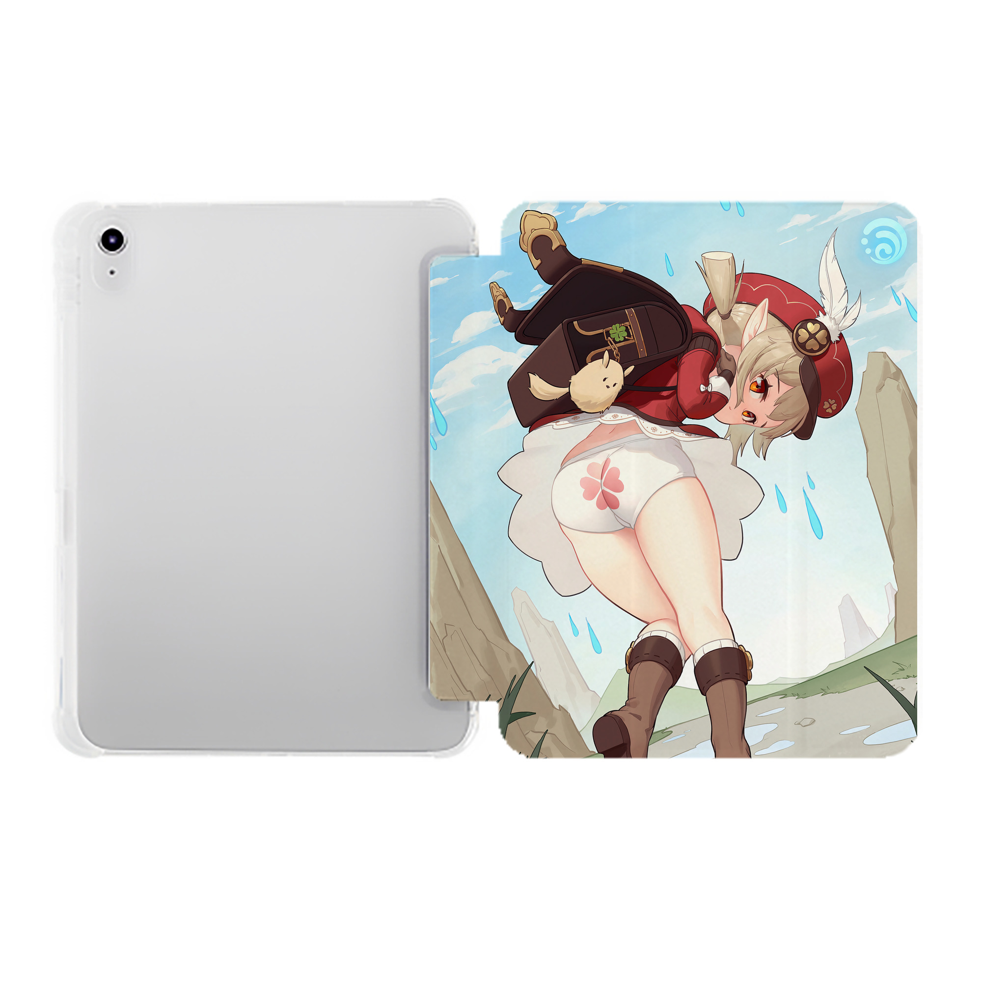 げんし神 genshin IPad ケース ペン収納付き 三つ折りスタンド PUレザー×シリコン 対応機種9.5/10.5/10.9インチ